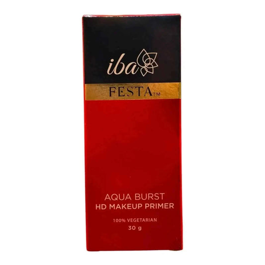 Iba Festa Aqua Burst HD Makeup Primer – 30g | Hydrating & Pore Blurring | Smooth Base | 100% Vegetarian | Long-Lasting & Lightweight