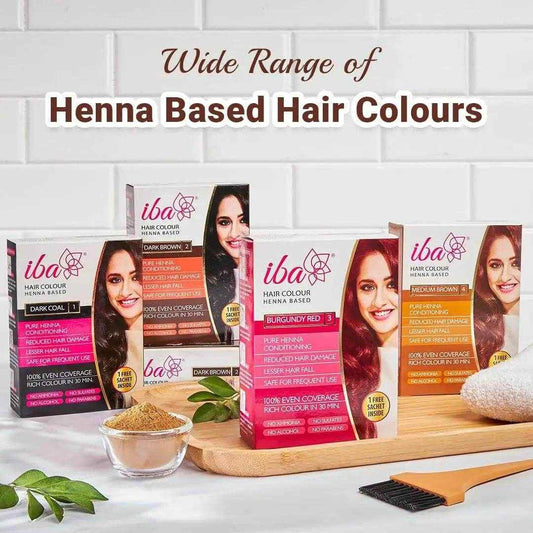 Iba Herbal Hair Colour for Women – Dark Coal Black Henna (70g) | 100% Natural Henna Powder | Long-Lasting, Ammonia-Free, Anti-Hair Fall Formula