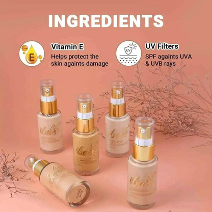 Iba Pure Skin Liquid Foundation – Snow White (30ml) | Full Coverage | Oil-Free, Lightweight & Long Lasting | Dewy Finish with SPF 15 | Halal & Vegan