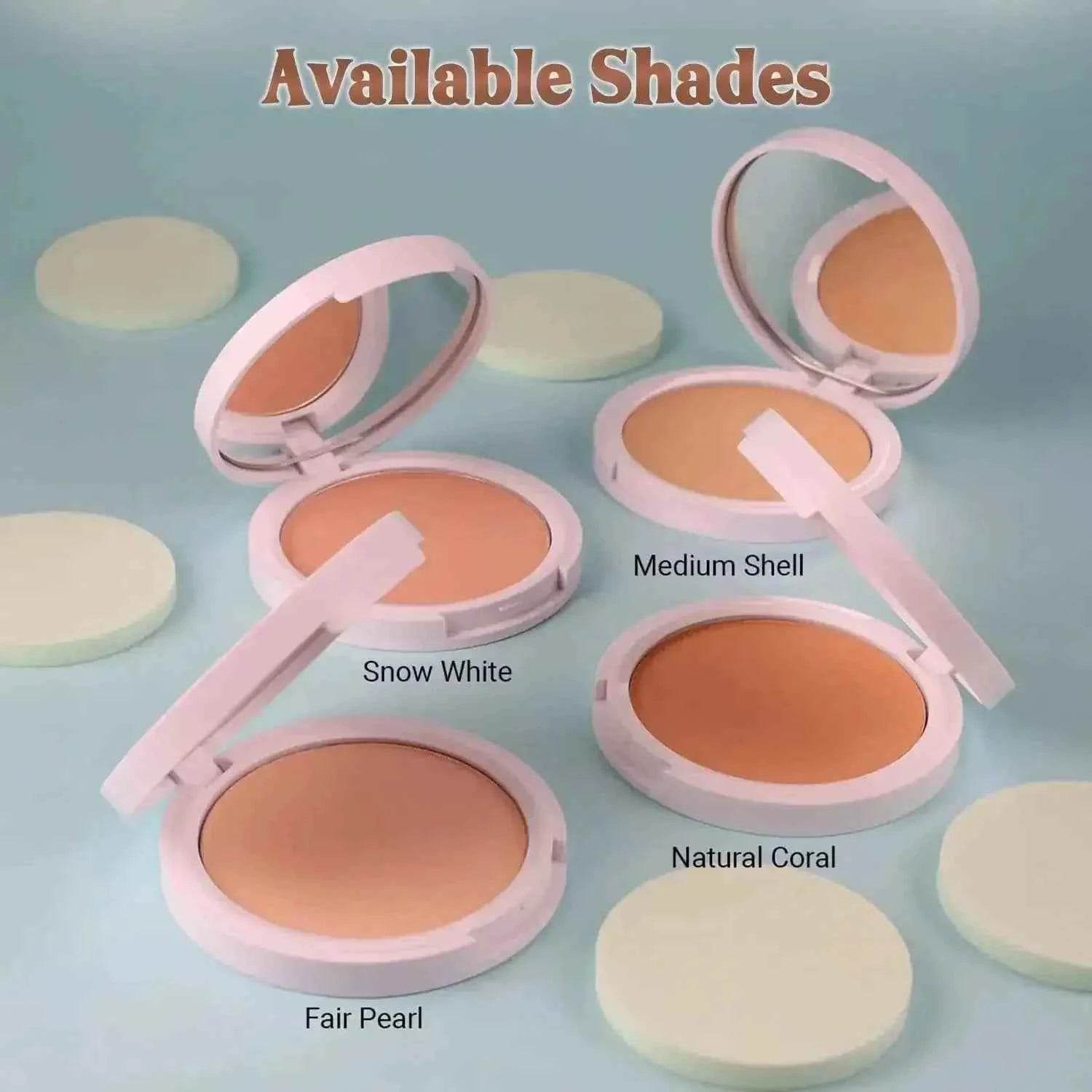 Iba Pure Skin Mattifying Compact – Medium Shell (9g) | Long Wear | Oil-Free Matte Finish with SPF 15 | Even Coverage | Natural, Halal & Vegan Makeup