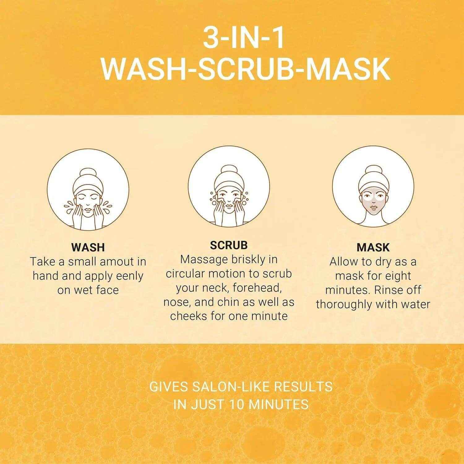 Iba Ubtan 3-in-1 Instant Facial – Wash, Scrub & Mask with Multani Mitti, Turmeric & Rose Petals (100g) | For All Skin Types | Brightens & Detoxifies