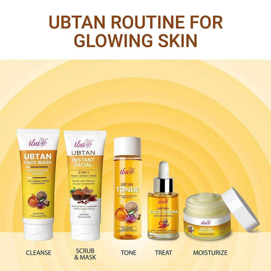 Iba Ubtan Face Wash with Turmeric, Saffron & Sandalwood (100ml) | For All Skin Types | Tan Removal & Natural Glow | Gentle Daily Cleanser