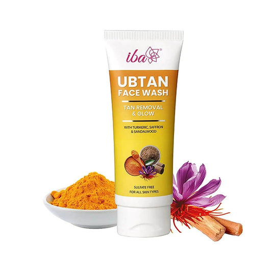 Iba Ubtan Face Wash with Turmeric, Saffron & Sandalwood (100ml) | For All Skin Types | Tan Removal & Natural Glow | Gentle Daily Cleanser