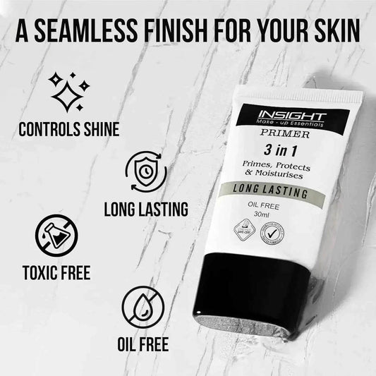 Insight Cosmetics 3 in 1 Face Primer - Hydrating, Lightweight & Long-Lasting, 30ml