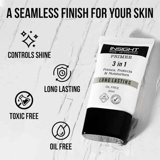 Insight Cosmetics 3 in 1 Face Primer - Hydrating, Lightweight & Long-Lasting, 30ml