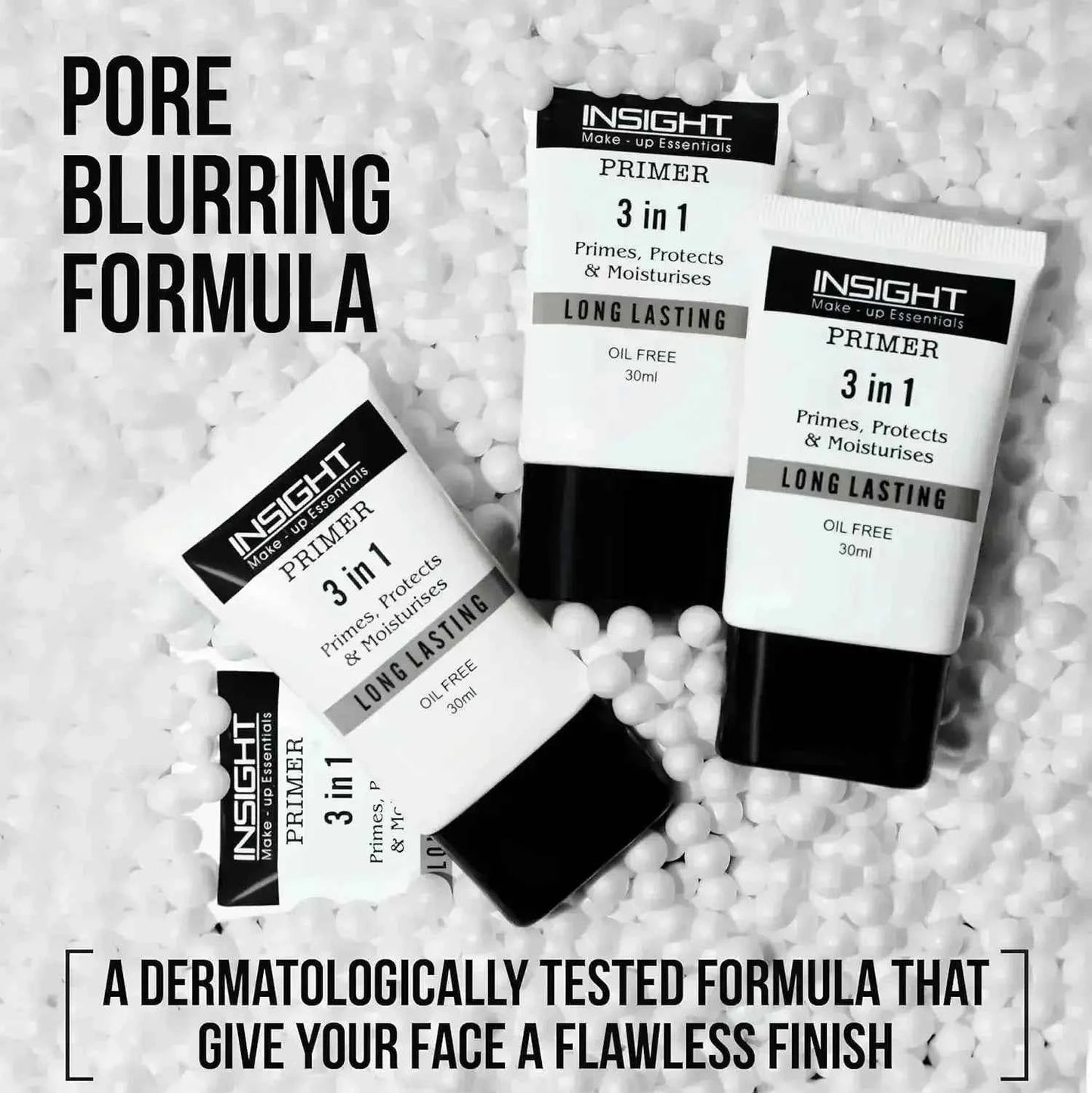insight cosmetics 3 in 1 face primer - hydrating, lightweight & long-lasting, 30ml