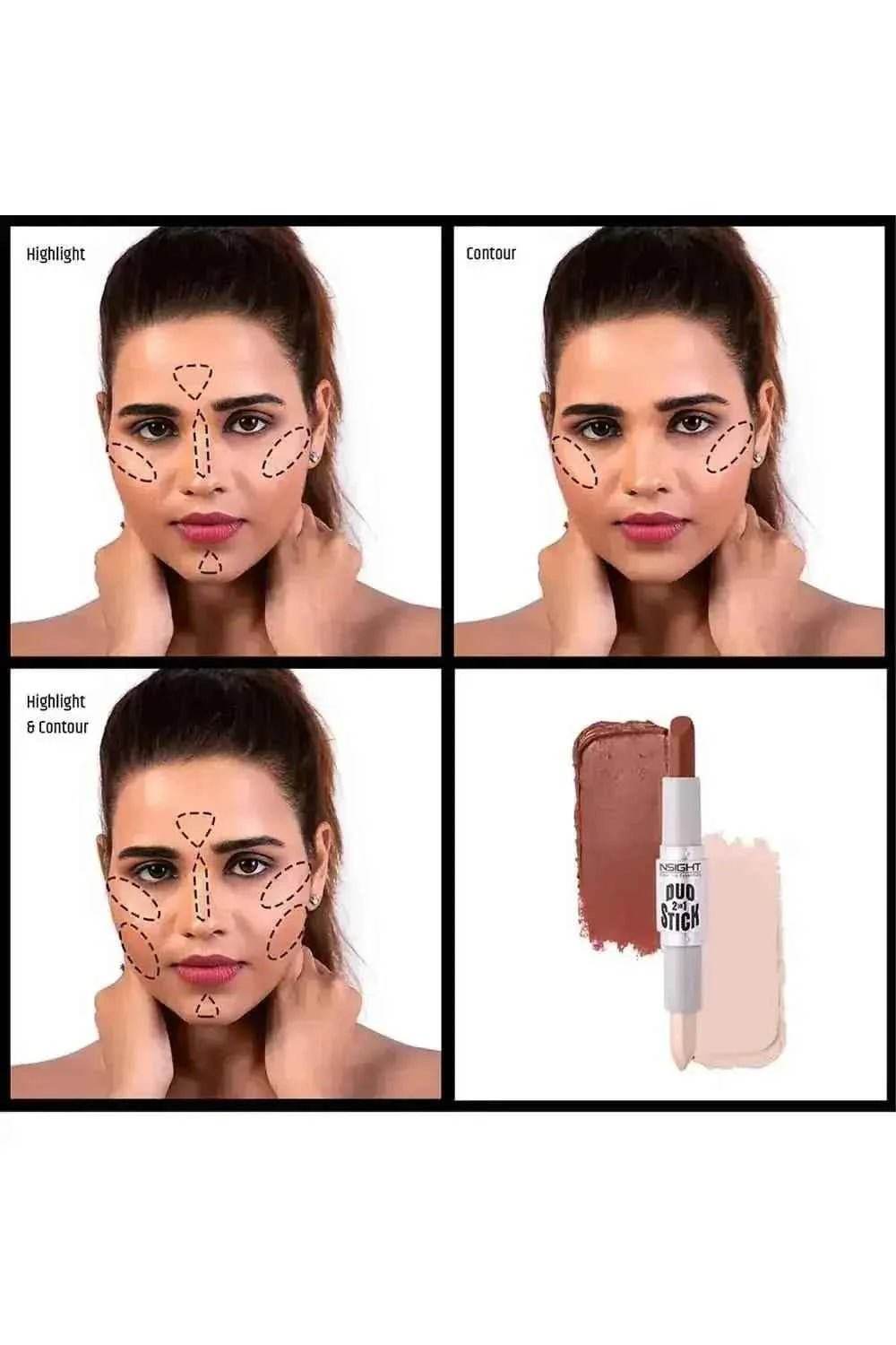 Insight Cosmetics Duo Stick Conceal Contour + Highlighter, 8.5gm (Duo-03)