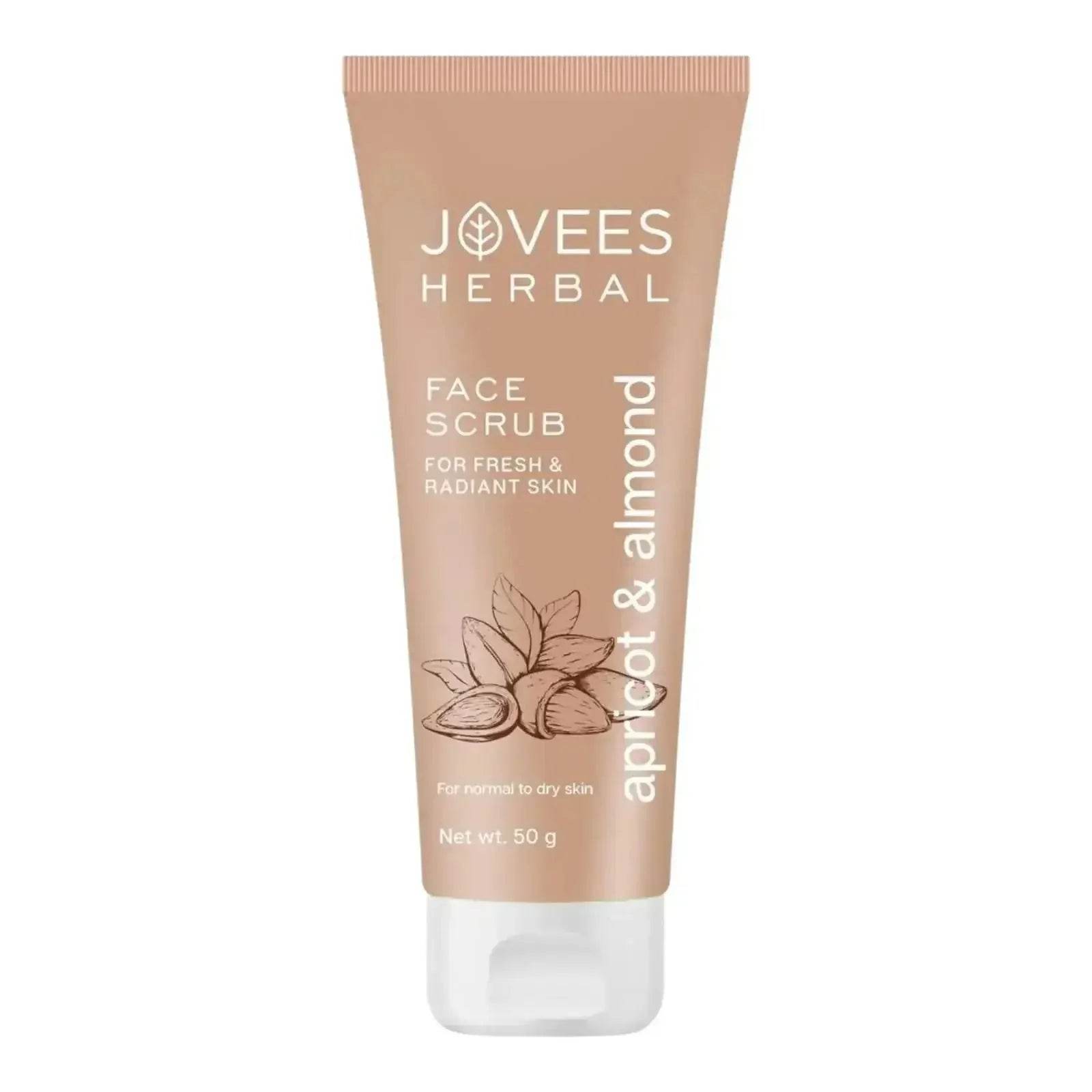 Jovees Herbal Apricot & Almond Face Scrub (50g) | Tan Removal & Smooth Skin