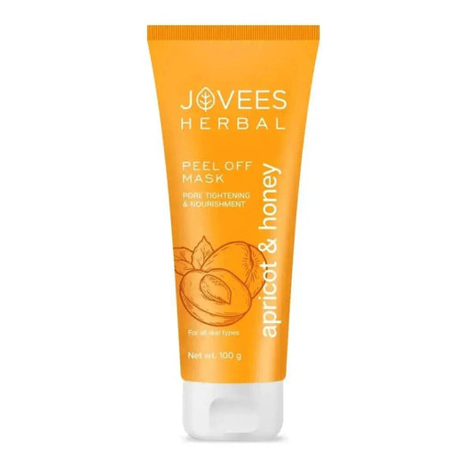 Jovees Herbal Apricot & Honey Peel-Off Mask | Pore Tightening & Skin Nourishment | All Skin Types | 100g