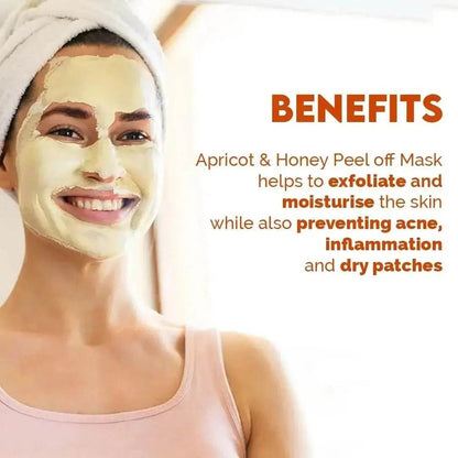 Jovees Herbal Apricot & Honey Peel-Off Mask | Pore Tightening & Skin Nourishment | All Skin Types | 100g