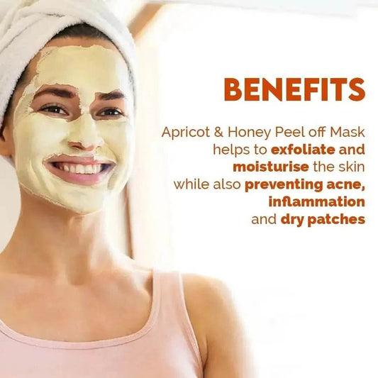 Jovees Herbal Apricot & Honey Peel-Off Mask | Pore Tightening & Skin Nourishment | All Skin Types | 100g