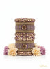 Lavender Bridal Kundan Floral Bangles Set – Gehna