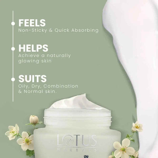 Lotus Herbals WhiteGlow Skin Whitening And Brightening Gel Cream, SPF-25, 35g