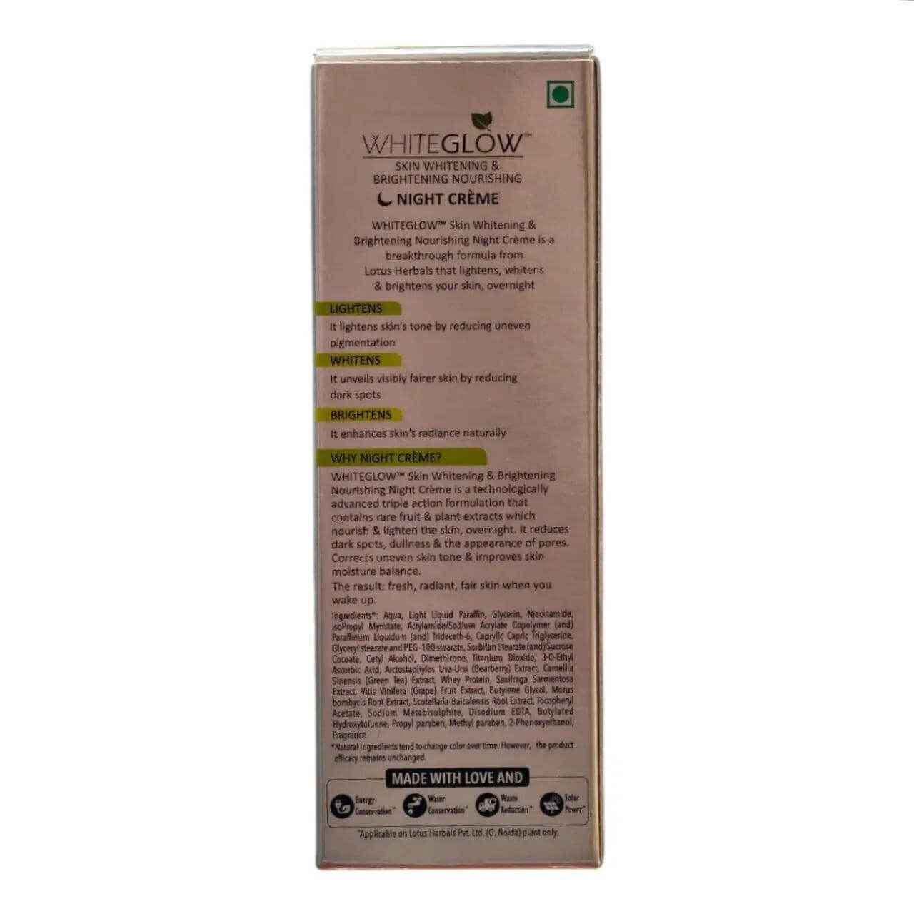 Lotus Herbals WhiteGlow Skin Whitening & Brightening Nourishing Night Cream - Gehnasale