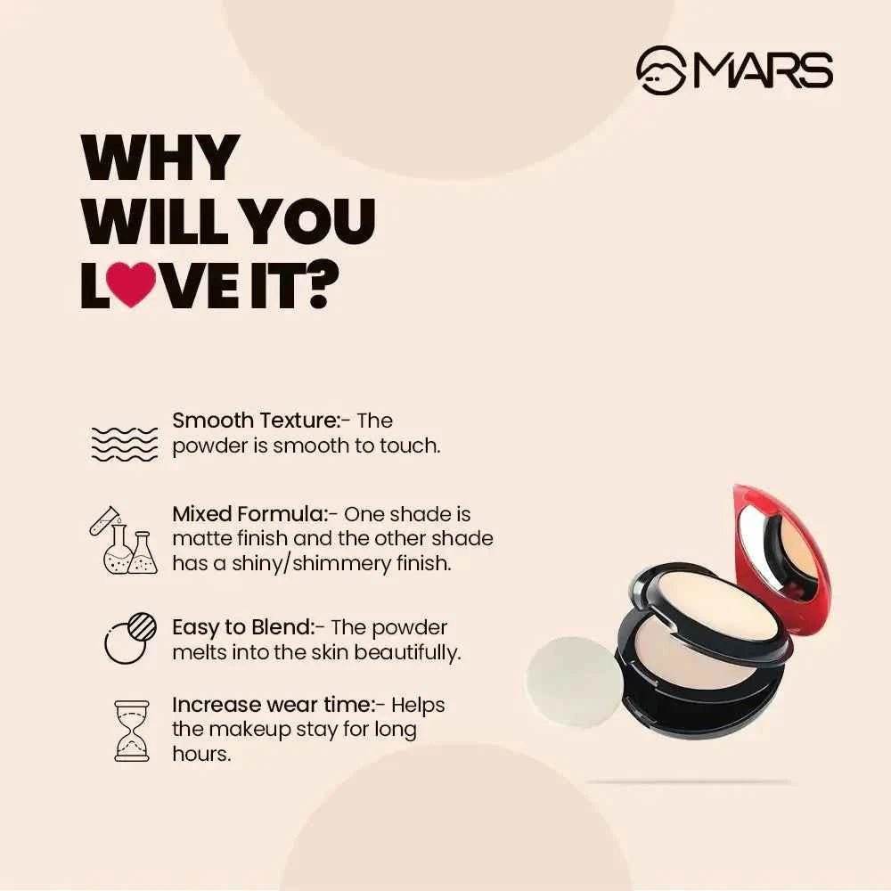 mars silky skin compact powder – oil-control matte finish for all skin types