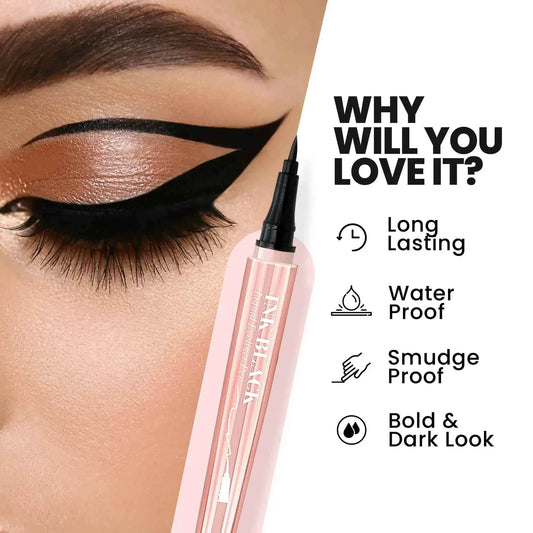 Mars Sketch Pen Eyeliner – Jet Ink Black | Waterproof, Smudge-Proof | Precision Tip for Winged & Bold Looks | Long-Lasting Liquid Liner