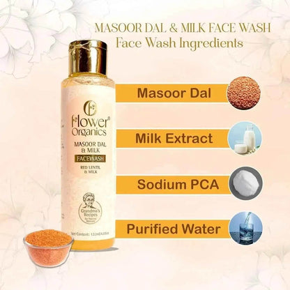 🌿 Masoor Dal & Milk Face Wash – Deep Cleansing & Glow Boosting (120ml) | Natural Skincare for Radiant Skin