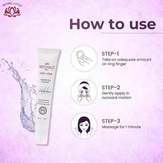 Mitchell USA Lineless Eye Complex – 15ml | Anti-Aging Under Eye Serum for Dark Circles, Puffiness & Fine Lines | Herbal Eye Care for All Skin Types