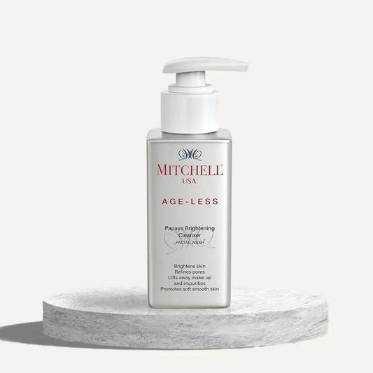 Mitchell USA Papaya Brightening Cleanser – 100ml | Anti-Aging Face Wash with Papaya Enzymes & Lotus Seed Extracts | Makeup Remover & Skin Brightener