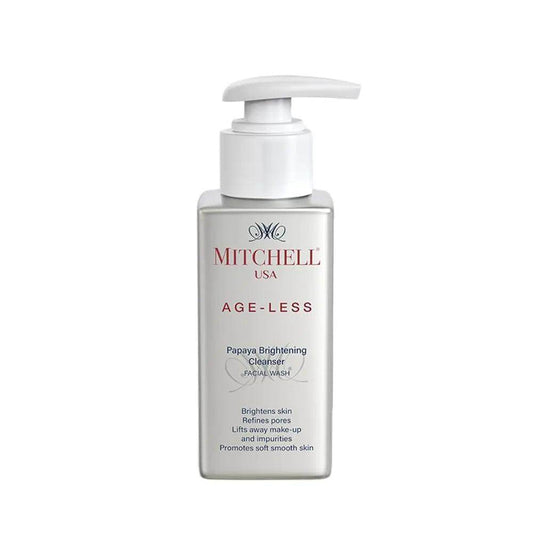 Mitchell USA Papaya Brightening Cleanser – 100ml | Anti-Aging Face Wash with Papaya Enzymes & Lotus Seed Extracts | Makeup Remover & Skin Brightener