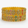 Multicolor Enamel Stone-Studded Gold Bangles (Pair)
