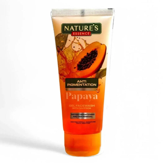 Nature's Essence Anti-Pigmentation Papaya Gel Face Wash | Saffron & Papaya | Spot Reduction & Tan Removal | 50g
