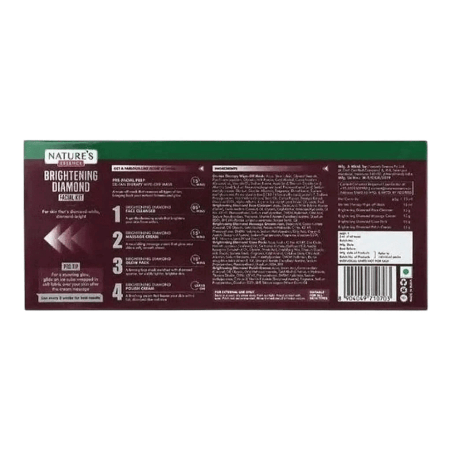 nature's essence mini diamond facial kit | radiance boosting skincare | 1 kit