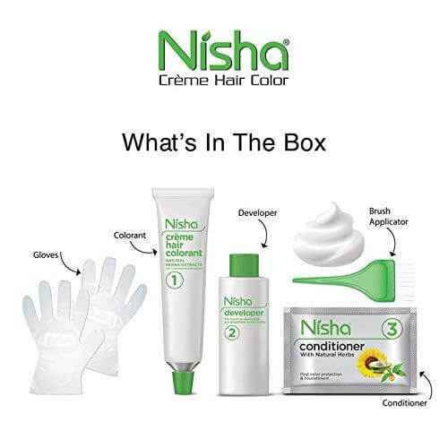 Nisha Creme Hair Color – No Ammonia Permanent Hair Colour for Women & Men | 100% Grey Coverage, Ultra Soft Deep Shine | 3.16 Burgundy Shade, 120gm Pack of 1