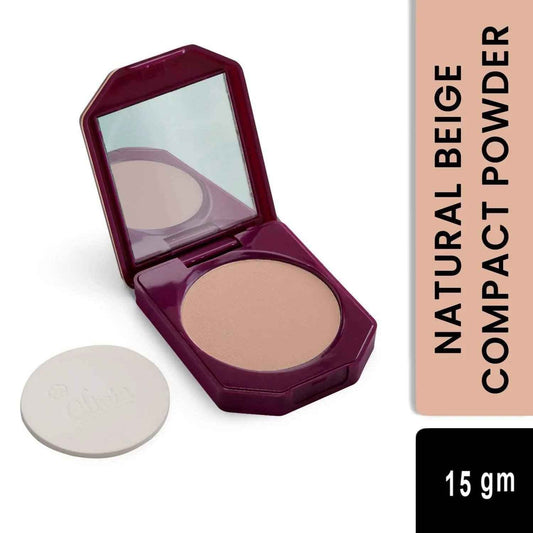 Olivia 100% Oil-Free Compact Powder Natural Beige, Shade No. 2, 15g - Gehnasale