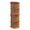 Pink Bangles Set – 26 Pcs with Intricate Gold & Stone Work