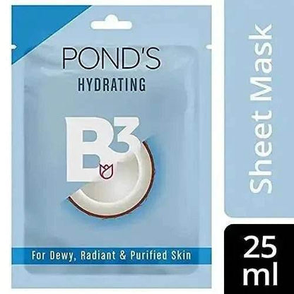 POND'S Hydrating Sheet Mask with Coconut Water & Vitamin B3 | Deep Hydration for Radiant, Dewy Skin | Paraben-Free & Biodegradable | 25ml