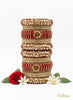 Red Bridal Kundan Floral Bangles Set – Gehna