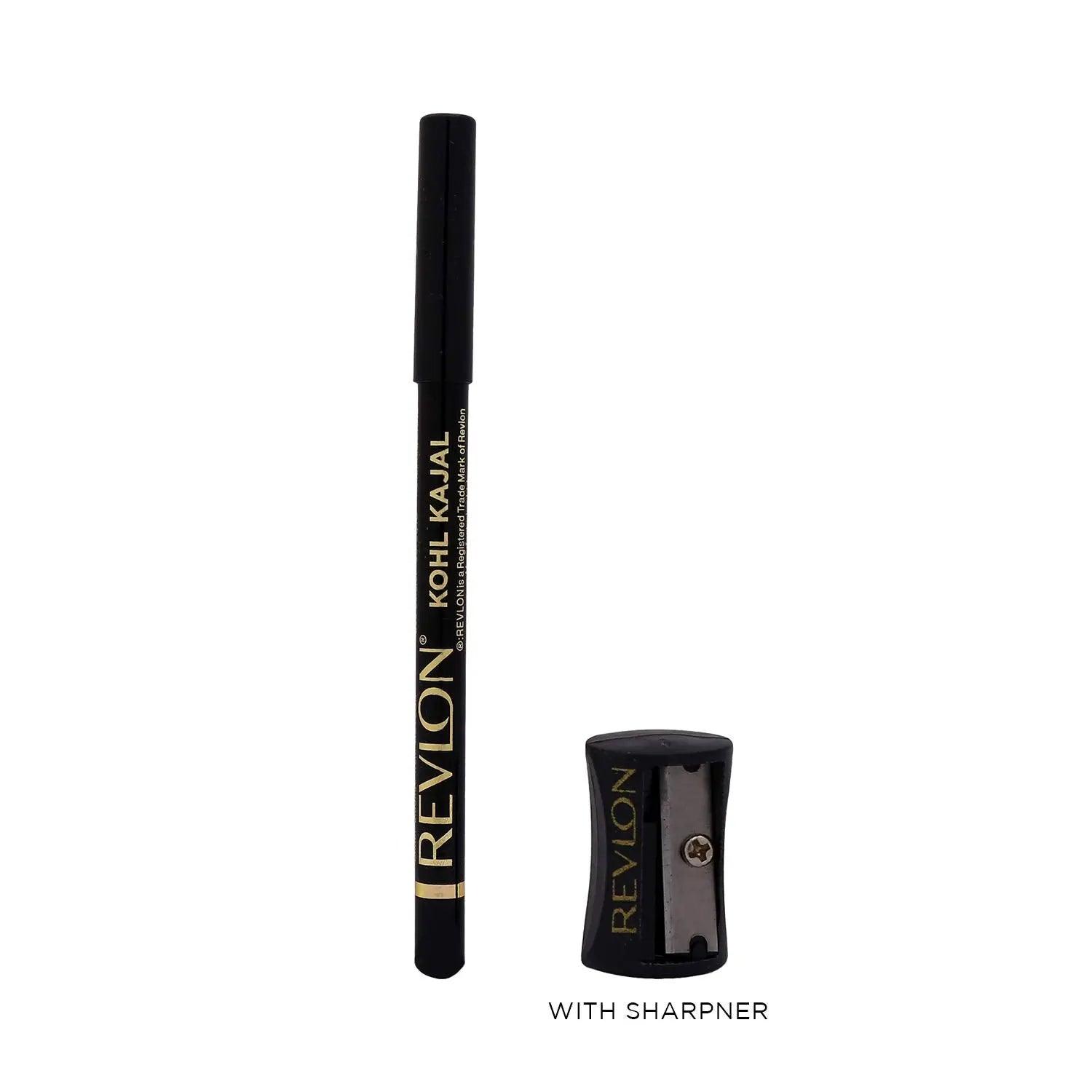 Revlon Kohl Kajal Eye Liner Pencil with Sharpener, Black, 1.14g - Gehnasale