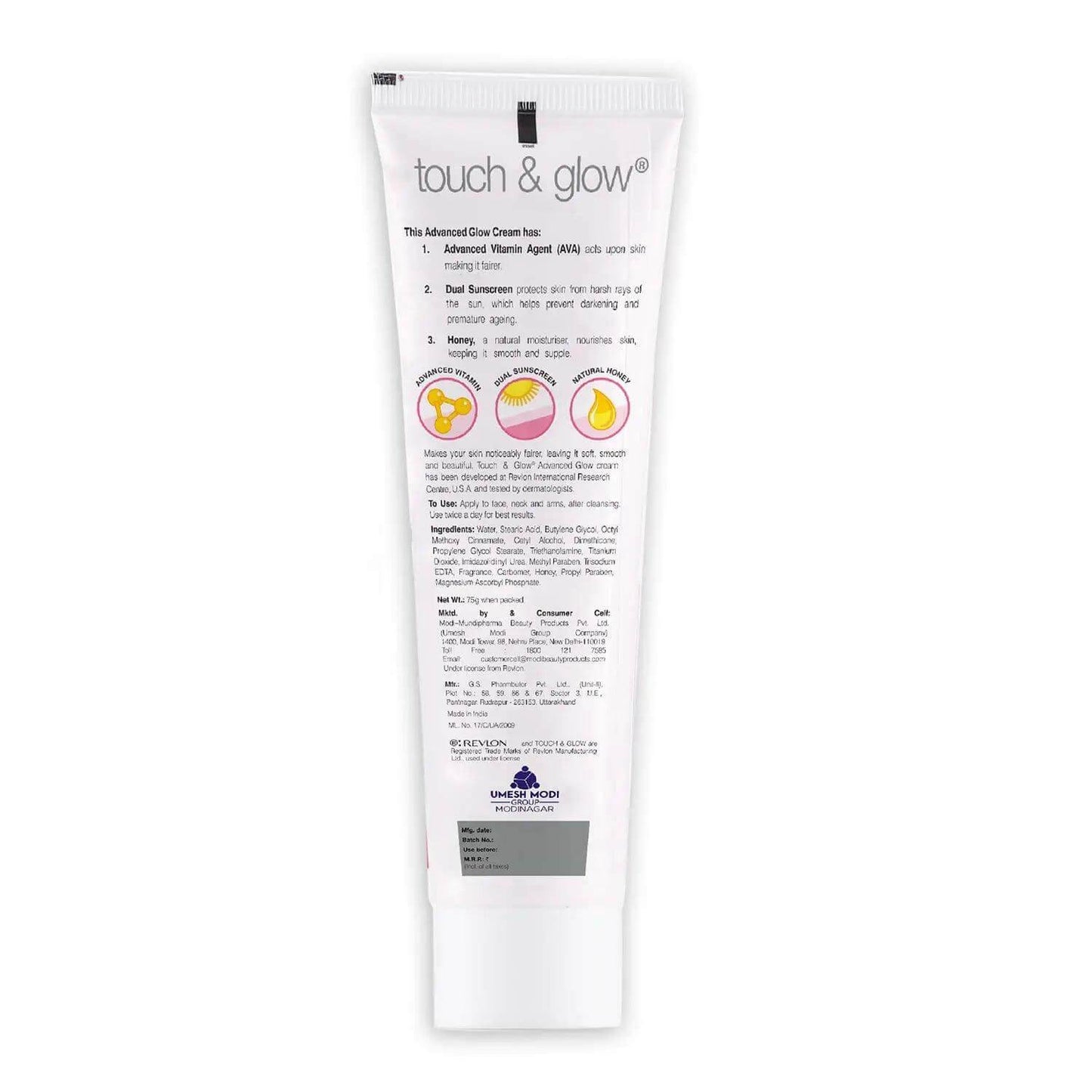 revlon touch & glow advanced fairness cream - 75g | for radiant and even skin tone