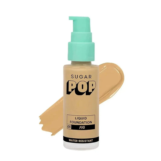SUGAR POP Liquid Foundation - 05 Fig - 30 ml | Water Resistant, Long-Lasting (Up to 10 Hours), Super Matte Finish, Full Coverage Foundation for Flawless Skin - Gehnasale