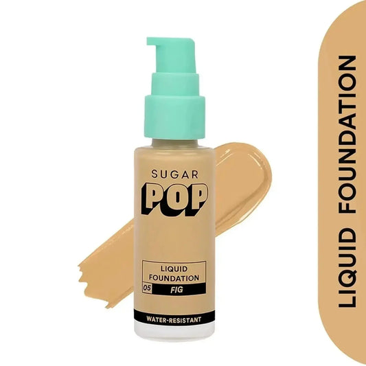 SUGAR POP Liquid Foundation - 05 Fig - 30 ml | Water Resistant, Long-Lasting (Up to 10 Hours), Super Matte Finish, Full Coverage Foundation for Flawless Skin - Gehnasale