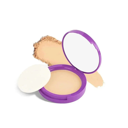 SUGAR POP Longwear Matte Compact - 01 Sand | Fair to Medium Skin | Castor Oil & Vitamin E | UV Protection | Pore Minimizing | 9 gm - Gehnasale