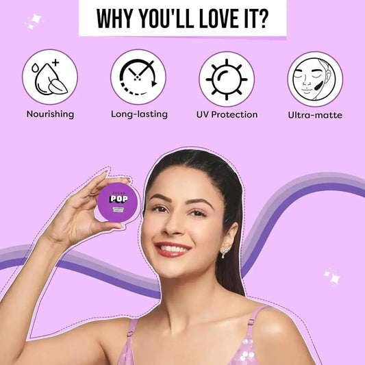SUGAR POP Longwear Matte Compact - 01 Sand | Fair to Medium Skin | Castor Oil & Vitamin E | UV Protection | Pore Minimizing | 9 gm - Gehnasale