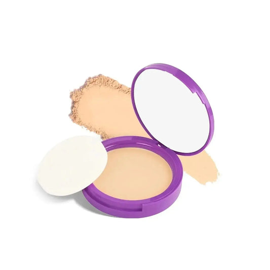 SUGAR POP Longwear Matte Compact - 01 Sand | Fair to Medium Skin | Castor Oil & Vitamin E | UV Protection | Pore Minimizing | 9 gm - Gehnasale