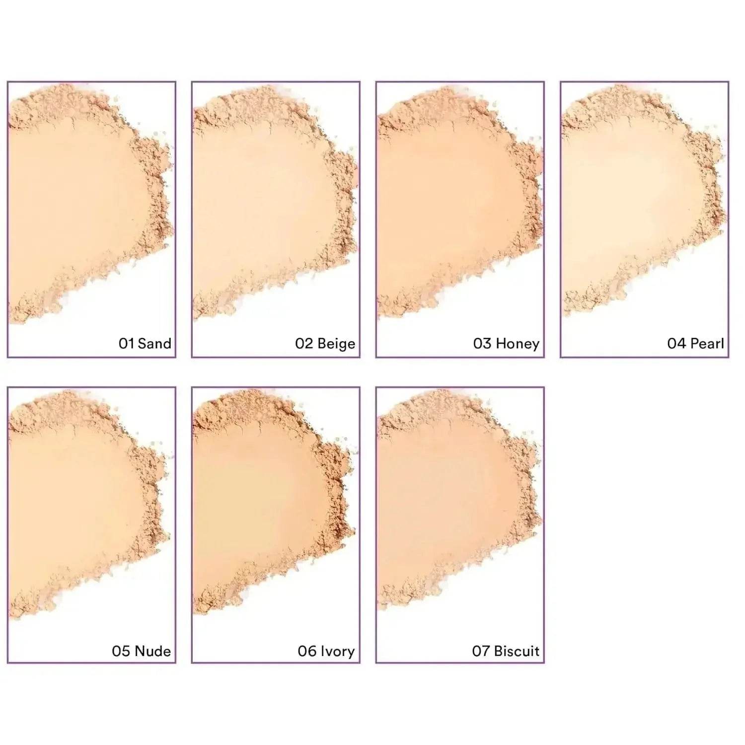 SUGAR POP Longwear Matte Compact - 01 Sand | Fair to Medium Skin | Castor Oil & Vitamin E | UV Protection | Pore Minimizing | 9 gm