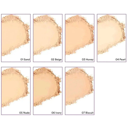 SUGAR POP Longwear Matte Compact - 01 Sand | Fair to Medium Skin | Castor Oil & Vitamin E | UV Protection | Pore Minimizing | 9 gm