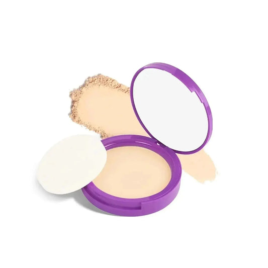 SUGAR POP Longwear Matte Compact - 01 Sand | Fair to Medium Skin | Castor Oil & Vitamin E | UV Protection | Pore Minimizing | 9 gm - Gehnasale