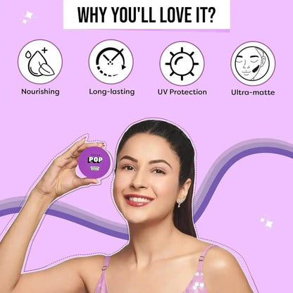SUGAR POP Longwear Matte Compact - 01 Sand | Fair to Medium Skin | Castor Oil & Vitamin E | UV Protection | Pore Minimizing | 9 gm