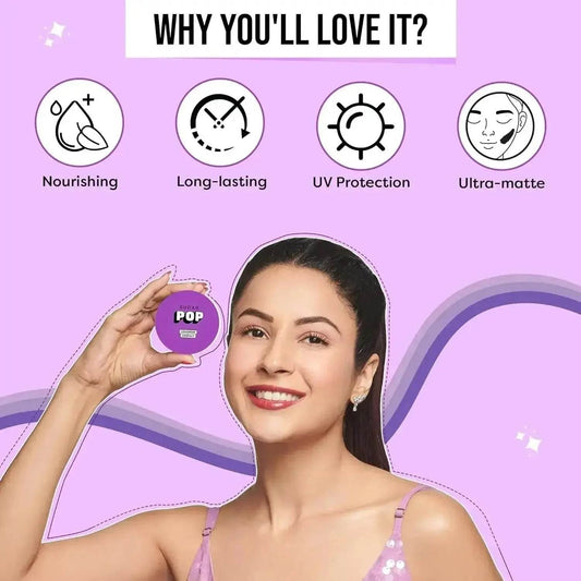 SUGAR POP Longwear Matte Compact - 01 Sand | Fair to Medium Skin | Castor Oil & Vitamin E | UV Protection | Pore Minimizing | 9 gm