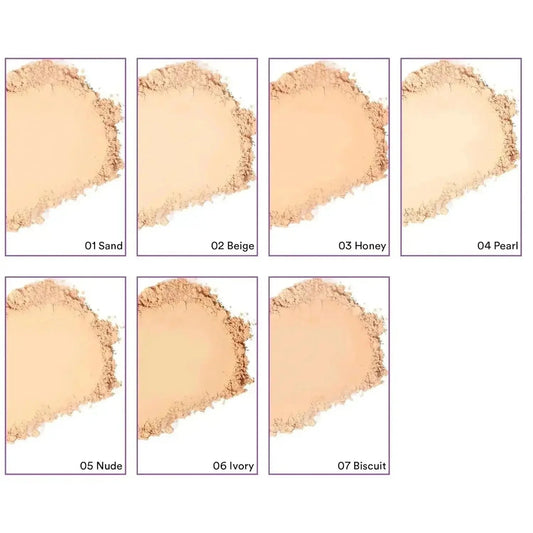SUGAR POP Longwear Matte Compact - 01 Sand | Fair to Medium Skin | Castor Oil & Vitamin E | UV Protection | Pore Minimizing | 9 gm - Gehnasale