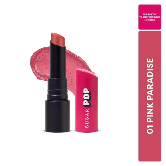 SUGAR POP Ultrastay Transferpoof Lipstick - 07 Ruby Red, 4gm | Vitamin E, Smooth Glide, Waterproof, Longlasting