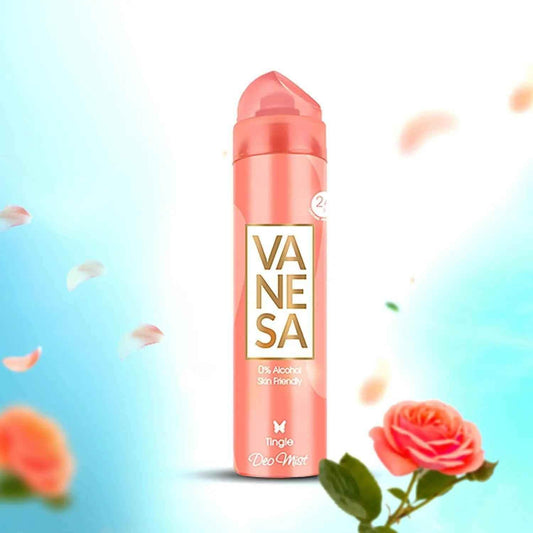 Vanesa Tingle Deodorant Body Mist for Women - 150ml, Alcohol-Free