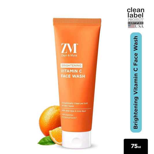 ZM Zayn & Myza Vitamin C Face Wash – 75ml | With Aloe Vera & Holy Basil | Brightens Skin, Removes Impurities | No Parabens, Sulfates | For All Skin Types